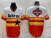 Men's Houston Astros Orange Rainbow Cooperstown Champions Big Logo Stitched MLB Cool Base Nike Jersey,baseball caps,new era cap wholesale,wholesale hats
